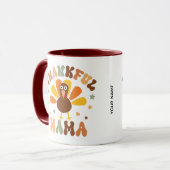 Herbstdankenswerter Mama Niedlich Gobble Erntedank Tasse (Vorderseite Links)