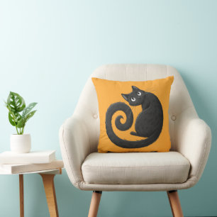 Herbstdekissen schwarze Katze Kissen