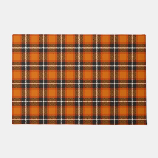 Herbstdekor Orange Tartan Classic Kariert Fußmatte (Vorderseite)