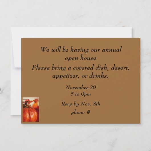 Herbstdekoration - einladung (Rückseite)