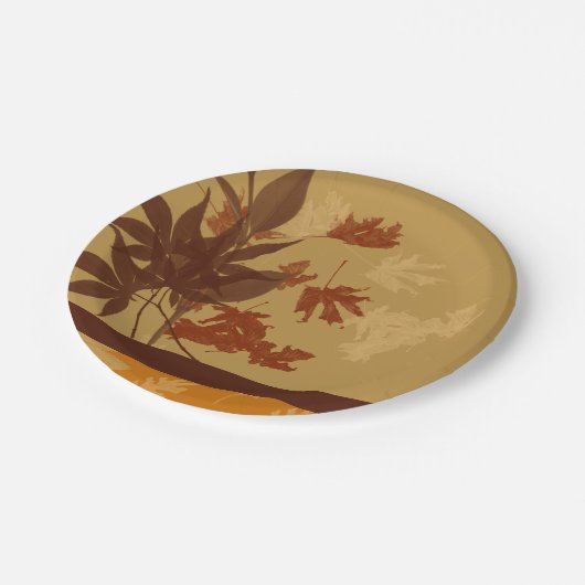 Herbstdekoration Pappteller (Schrägansicht)