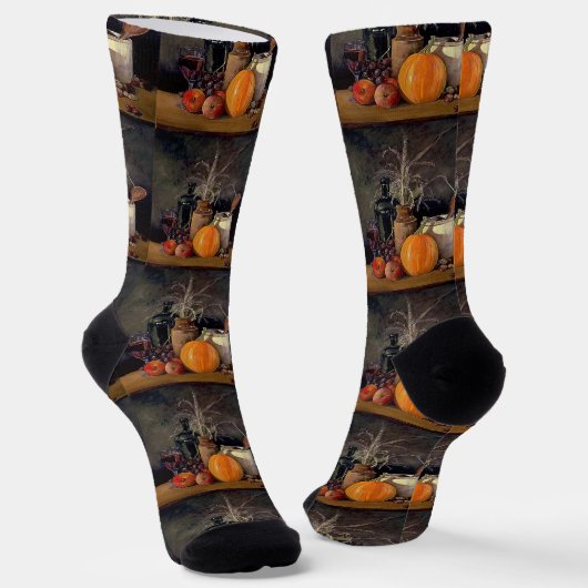 Herbstdekoration Tisch Kürbis Frucht Getränk Socken (Gewinkelt)