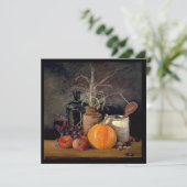 Herbstdekorationen am Tisch, Kürbis, Früchte, Getr Einladung (Stehend Vorderseite)