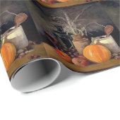 Herbstdekorationen am Tisch, Kürbis, Früchte, Getr Geschenkpapier (Rolleneckpunkt)