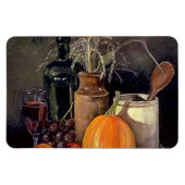 Herbstdekorationen am Tisch, Kürbis, Früchte, Getr Magnet (Horizontal)