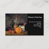 Herbstdekorationen am Tisch, Kürbis, Früchte, Getr Visitenkarte (Vorderseite)