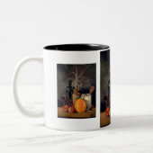Herbstdekorationen auf Tabelle Zweifarbige Tasse (Links)