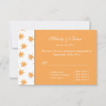 Herbstdekorative grafische Blätter Hochzeit RSVP