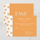 Herbstdekorative grafische Blätter Hochzeit RSVP Karte (Vorne/Hinten)