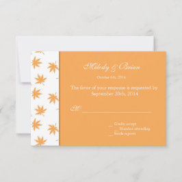 Herbstdekorative grafische Blätter Hochzeit RSVP Karte