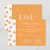 Herbstdekorative grafische Blätter Hochzeit RSVP Karte (Vorne/Hinten)