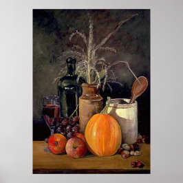 Herbstdekore auf Tabellendrucken Poster
