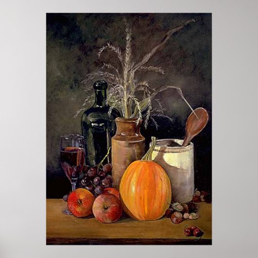 Herbstdekore auf Tabellendrucken Poster (Vorne)