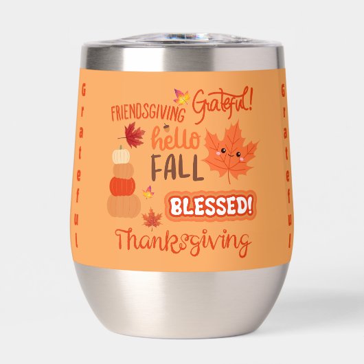 Herbstdekürbis-Erntedank auf Orange | (Vorderseite)