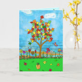 Herbstdenken lässt Sie denken Karte (Gelbe Blume)