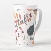Herbstdesign "dankbar" & Name 17oz Latte Tasse (Rechte Ecke)