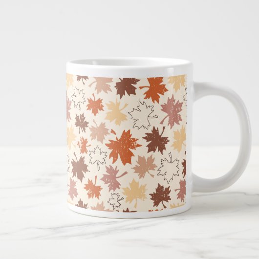 Herbstdesign Herbstliche natürliche Blätter Jumbo-Tasse (Rechts)