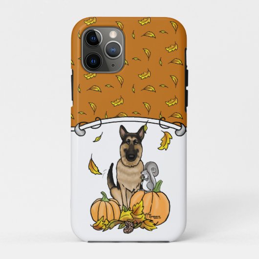 Herbstdeutscher Schäferhund (schwarz-braun) Pumpki Case-Mate iPhone Hülle (Rückseite)