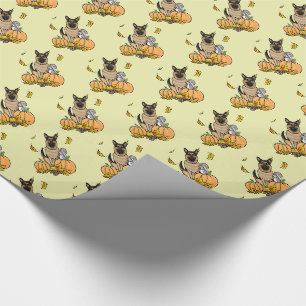 Herbstdeutscher Schäferhund (schwarz-braun) Pumpki Geschenkpapier