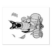 Herbstdeutscher Schäferhund (schwarz-braun) Pumpki Gummistempel (Prägung)