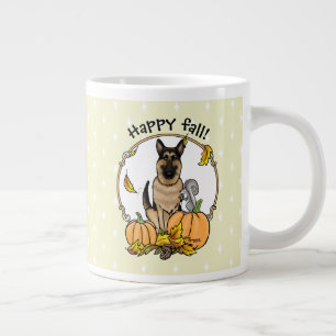Herbstdeutscher Schäferhund (schwarz-braun) Pumpki Jumbo-Tasse