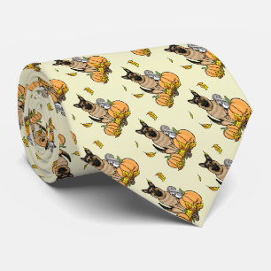 Herbstdeutscher Schäferhund (schwarz-braun) Pumpki Krawatte