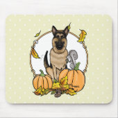 Herbstdeutscher Schäferhund (schwarz-braun) Pumpki Mousepad (Vorne)