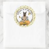 Herbstdeutscher Schäferhund (schwarz-braun) Pumpki Runder Aufkleber (Tasche)