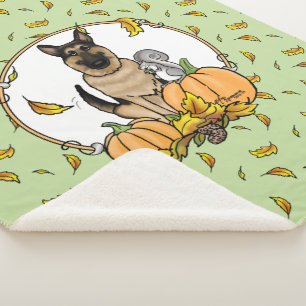 Herbstdeutscher Schäferhund (schwarz-braun) Pumpki Sherpadecke