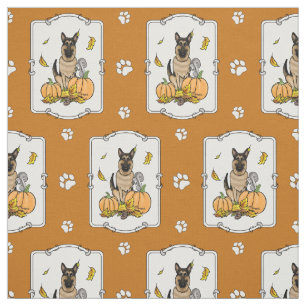 Herbstdeutscher Schäferhund (schwarz-braun) Pumpki Stoff
