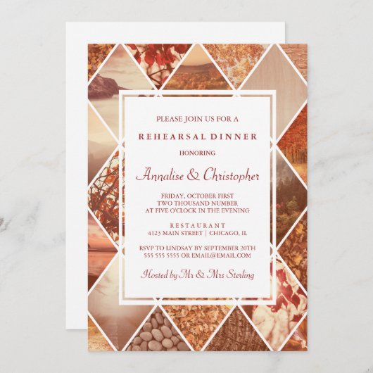 Herbstdiamanten| Herbstessen Probe Einladung (Vorne/Hinten)