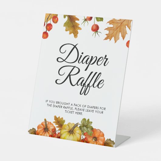 Herbstdiaper Raffle Pumpkin-Foliage Fall Sockelschild (Vorderseite)