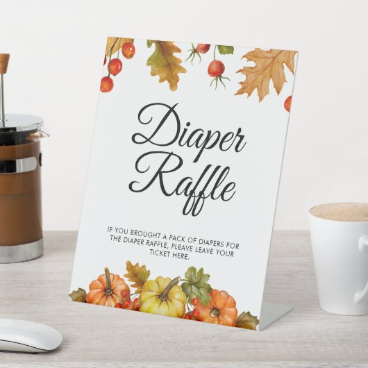 Herbstdiaper Raffle Pumpkin-Foliage Fall Sockelschild (In SItu)