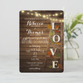 Herbstdichter und Blätter Liebe Hochzeit Einladung (Stehend Vorderseite)