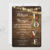 Herbstdichter und Blätter Liebe Hochzeit Einladung (Vorderseite)