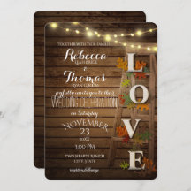 Herbstdichter und Blätter Liebe Hochzeit