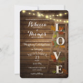 Herbstdichter und Blätter Liebe Hochzeit Einladung (Vorderseite)