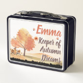Herbstdreamer Mittagessen - für ihre Frühstückszei Metall Brotdose (Rückseite)