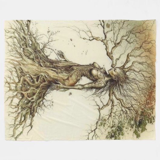 Herbstdryade - Ruhe Fleecedecke (Vorderseite (Horizontal))