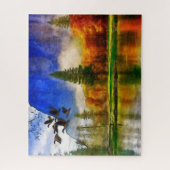 Herbstducks auf Herbstsaison Jigsaw Puzzle (Vertikal)