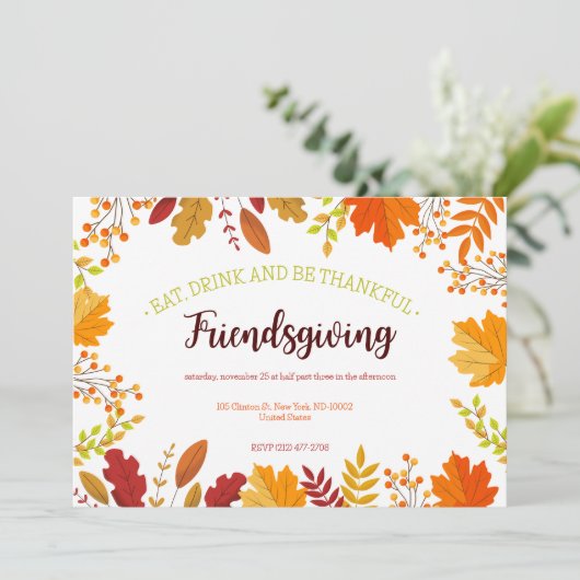 Herbstduft-Erntedank Einladung (Stehend Vorderseite)