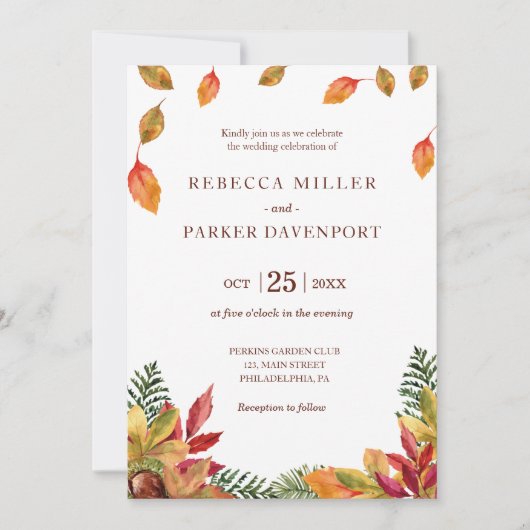 Herbstduft Hochzeitseinladung Einladung (Vorderseite)