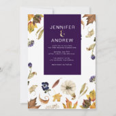 Herbstduft und lila Hochzeit Einladung (Vorderseite)
