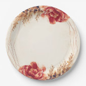 Herbstduftgewürzter Wasserfarbenhochzeit Pappteller (Vorderseite)