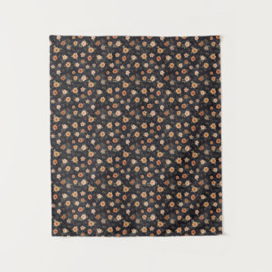 Herbstdunkel Moody Terracotta Cottagecore Floral Wandteppich