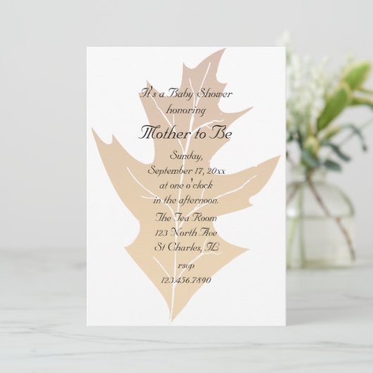 Herbstdusche aus Eichenholz Einladung (Stehend Vorderseite)