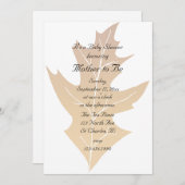 Herbstdusche aus Eichenholz Einladung (Vorne/Hinten)