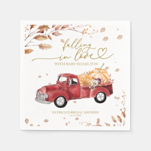 Herbstdusche aus Liebe Serviette (Vorderseite)