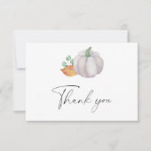 Herbstdusche aus weißem Kürbis - Danke Karte (Vorderseite)