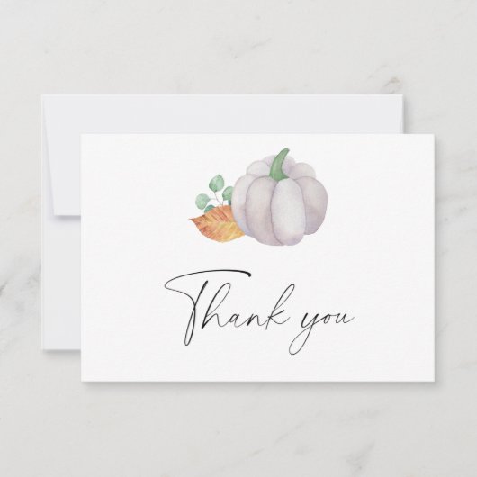 Herbstdusche aus weißem Kürbis - Danke Karte (Vorderseite)